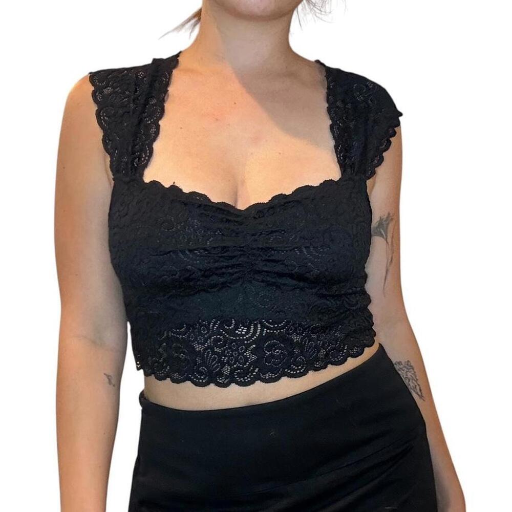 Free People Lace Crop Top, Small